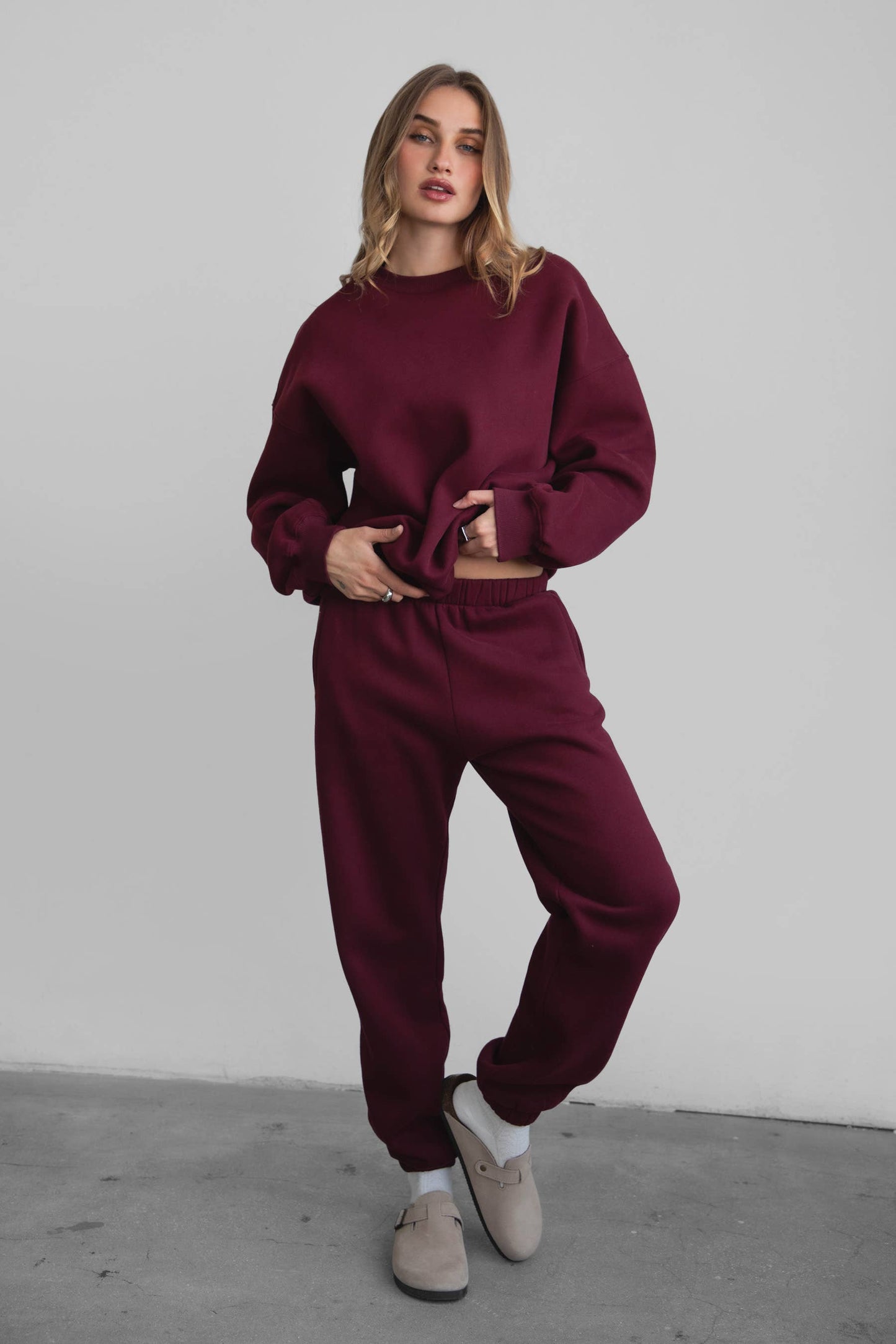 DOVE  Plush Fleece Lounge High Waist Sweatpants With Pockets