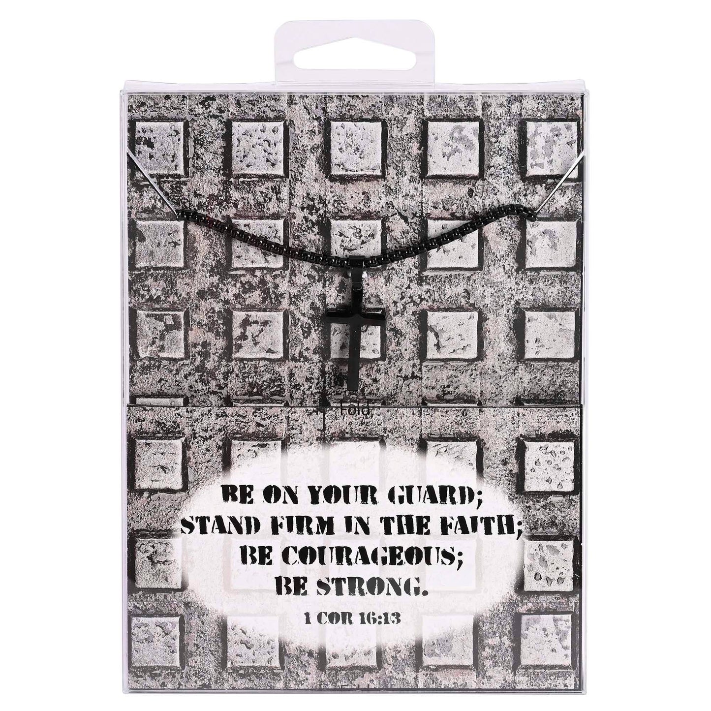 Necklace Black Cross 24In Chain