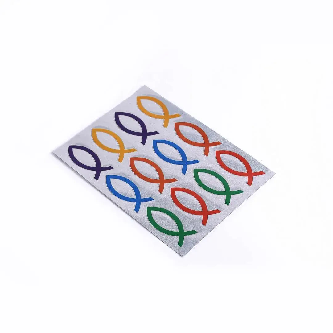 Stickers Foil Fish Emblems 24 Count