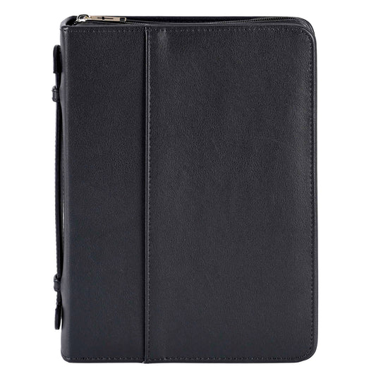 Black Faux Leather Hardshell Bible Cover XXL