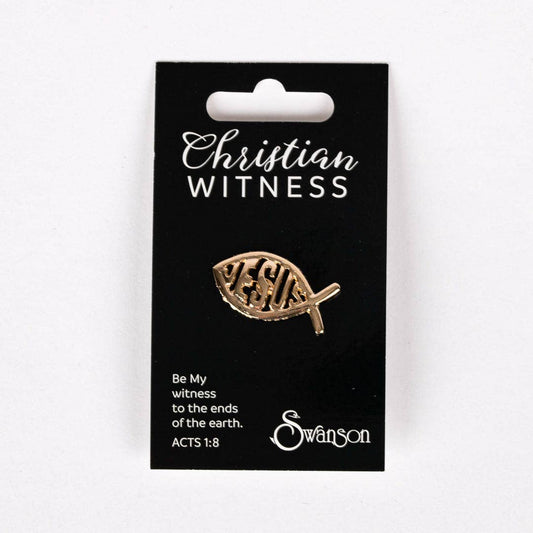 Gold Jesus Fish Lapel Pin