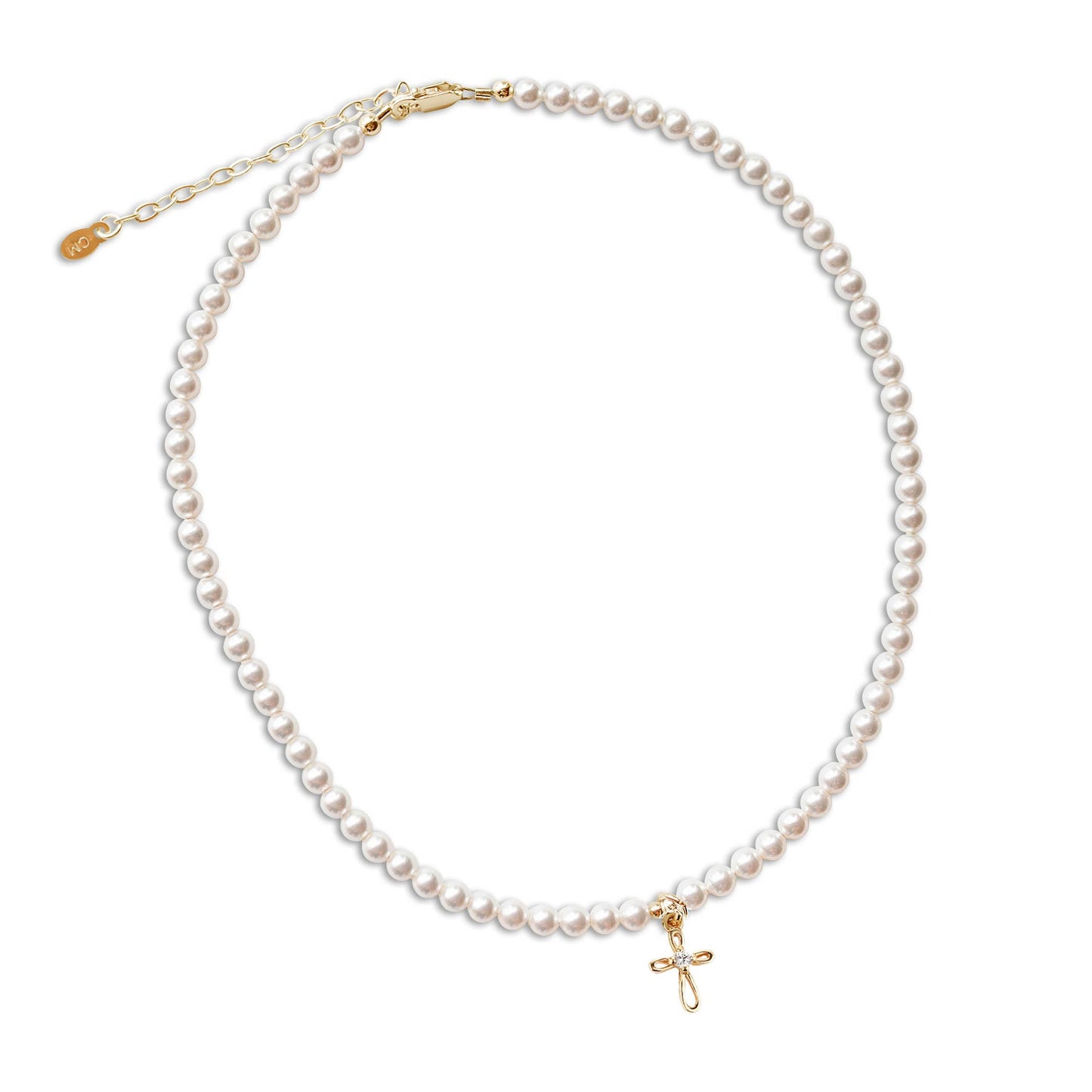 14K Gold Plated First Communion Cross Necklace