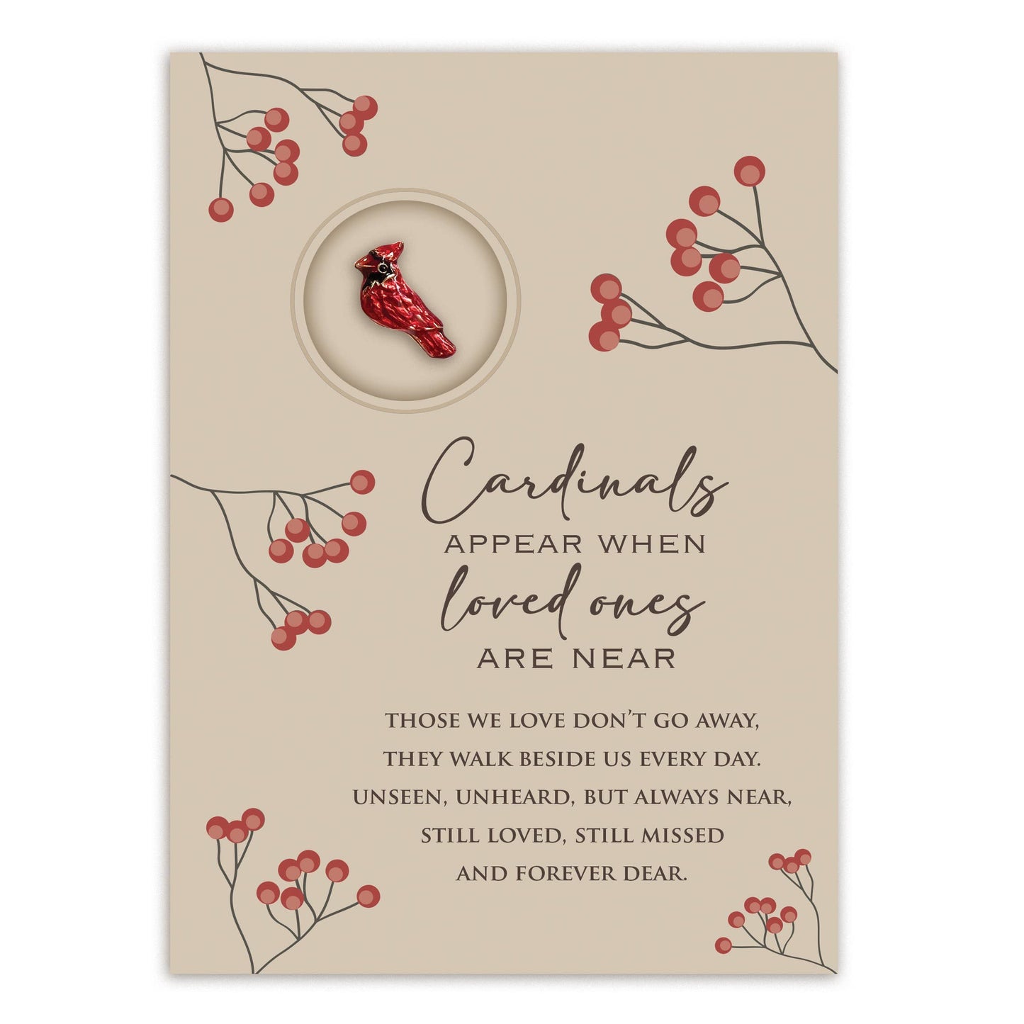 Cardinal Charm Sympathy Card Display