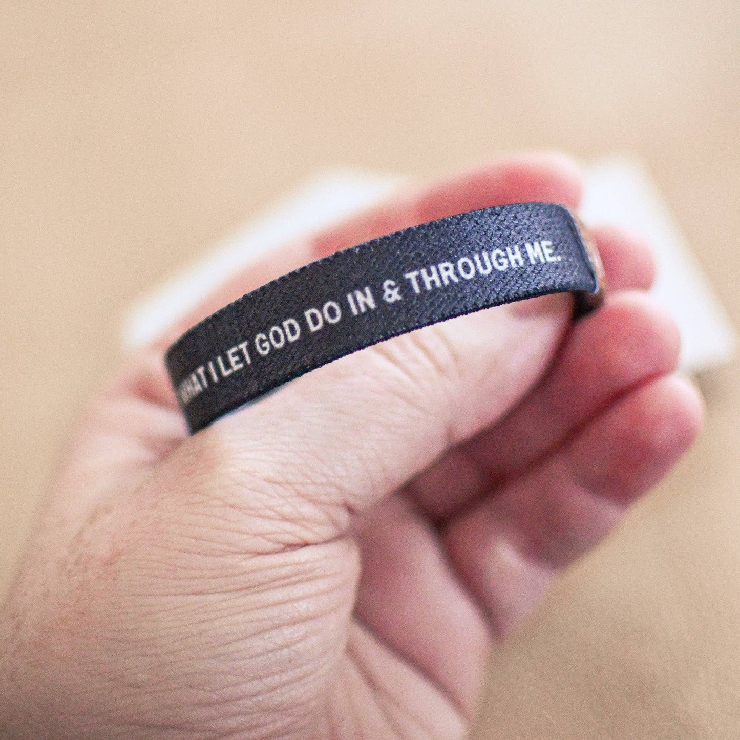 Life is About God Black Elastic Wristband