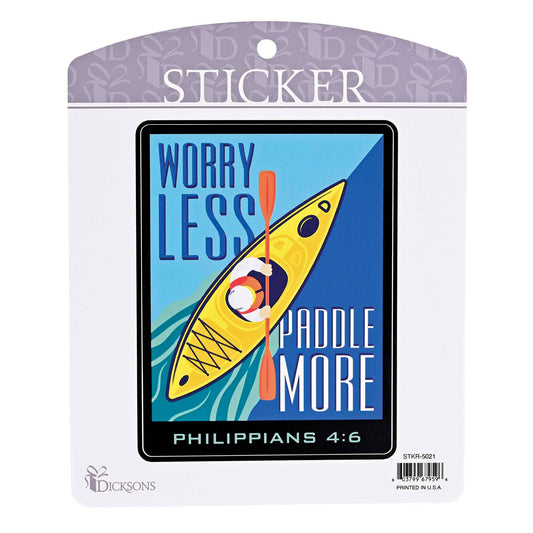 Kayak Worry Less Phil. 4:6 Sticker