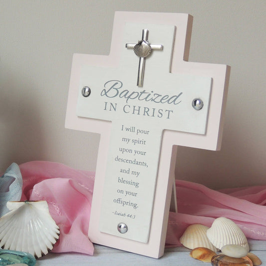 Pink Baptism Cross