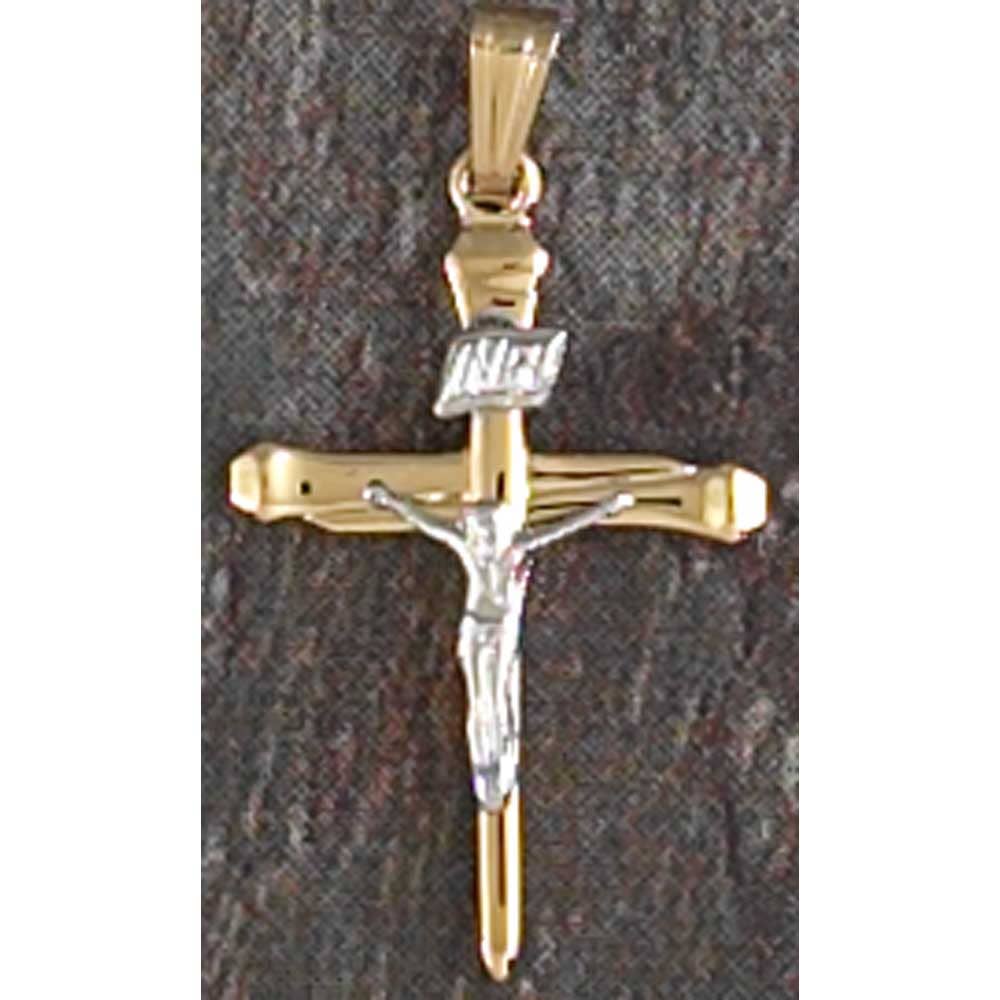 Silver and Gold Plated Crucifix Necklace