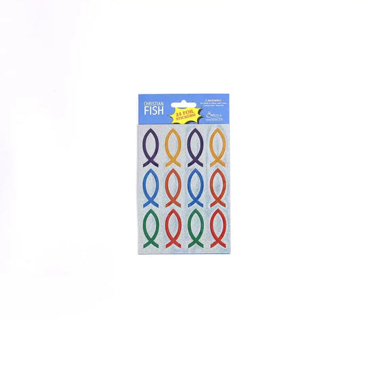 Stickers Foil Fish Emblems 24 Count