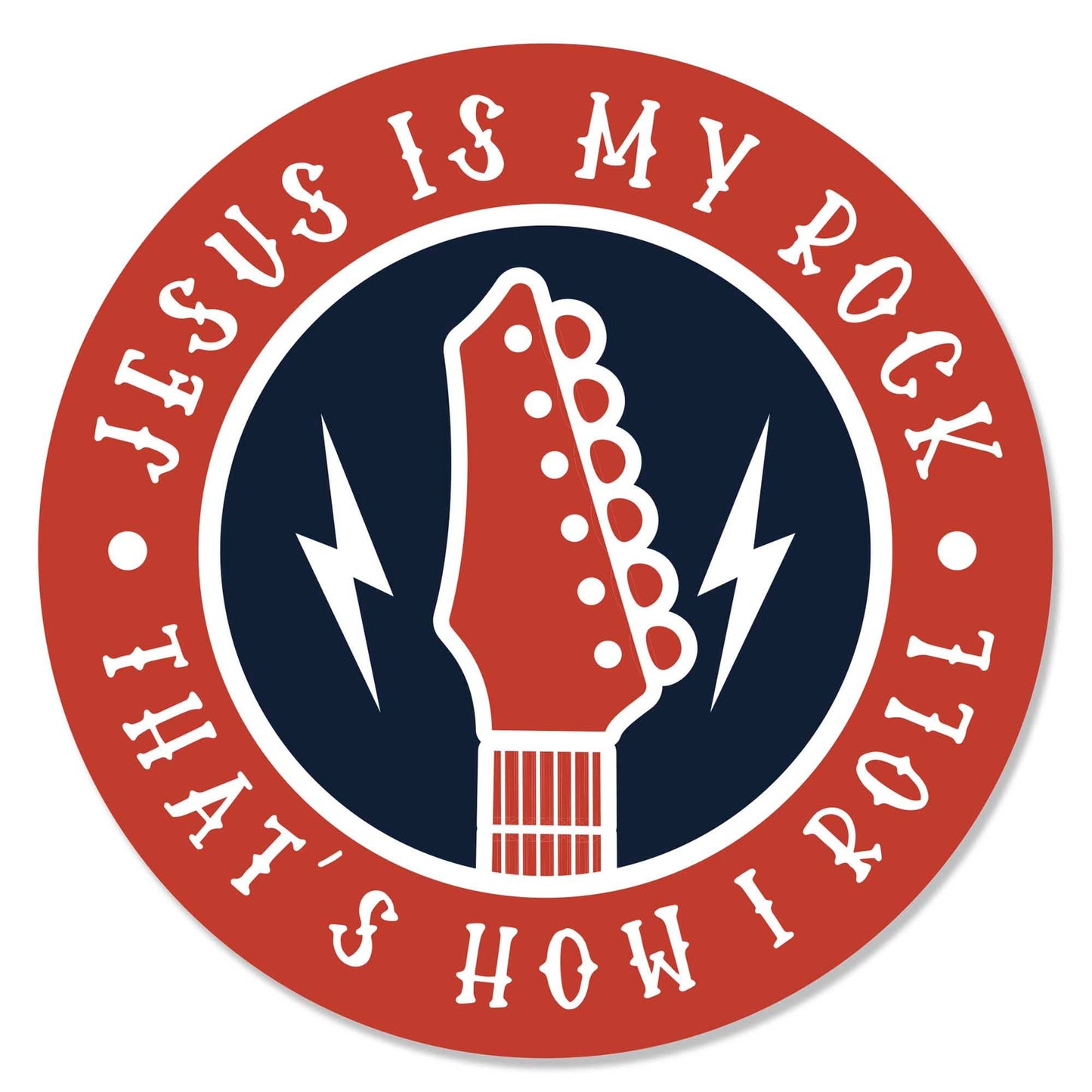 Jesus Is My Rock Guitar Sticker