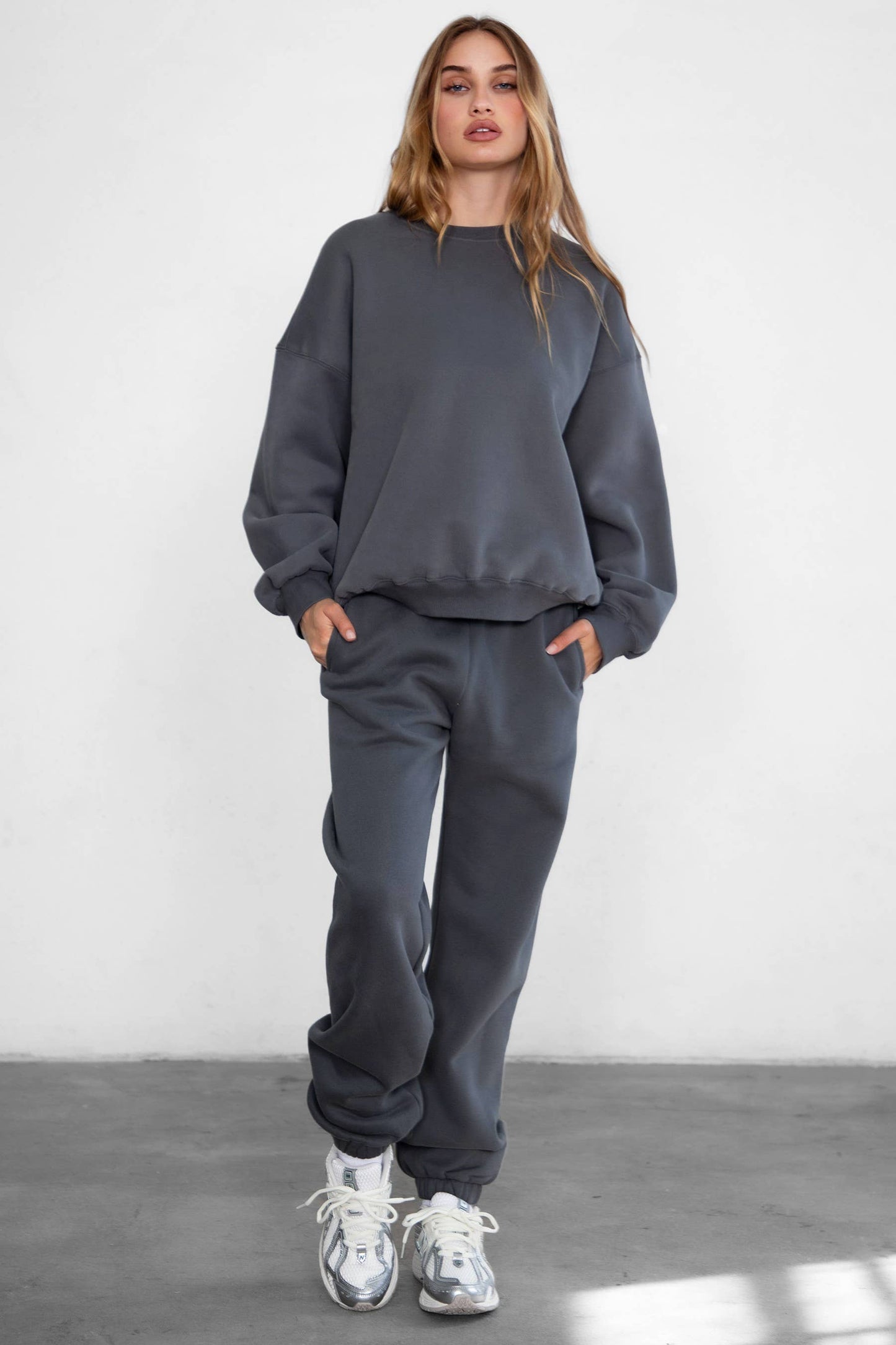 DOVE  Plush Fleece Lounge High Waist Sweatpants With Pockets