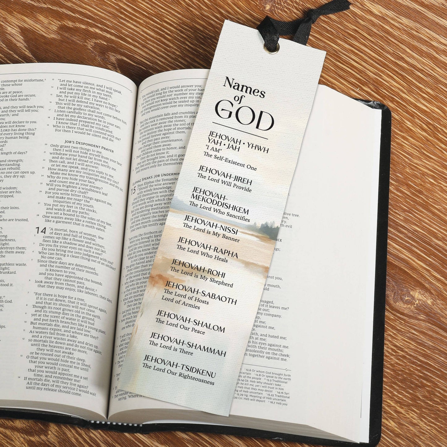 Names Of God Linen Bookmark