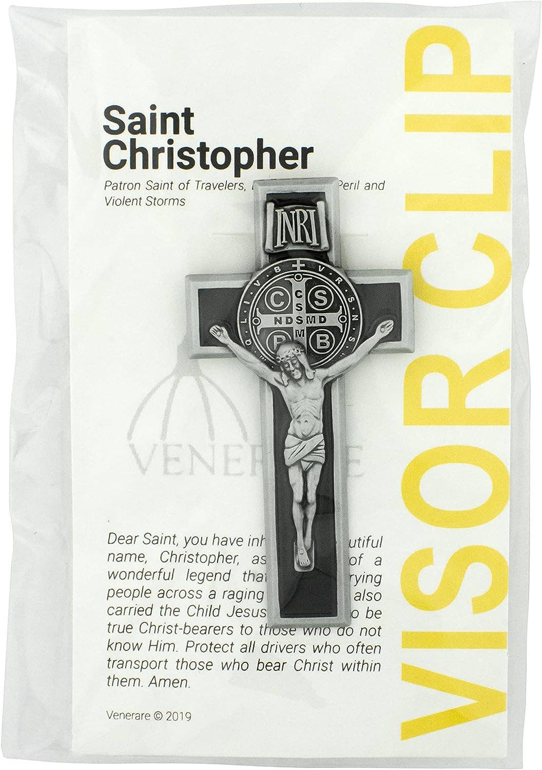 Black St. Benedict Visor Clip