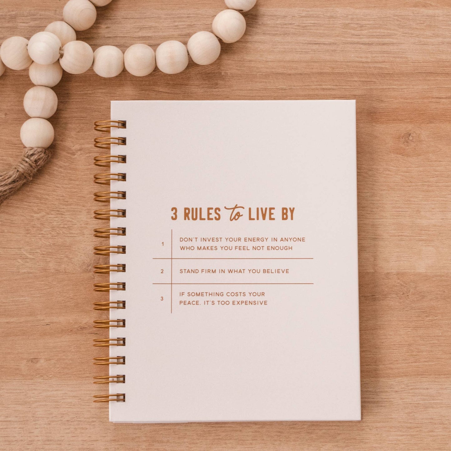 3 Rules to Live By Hardcover Journal