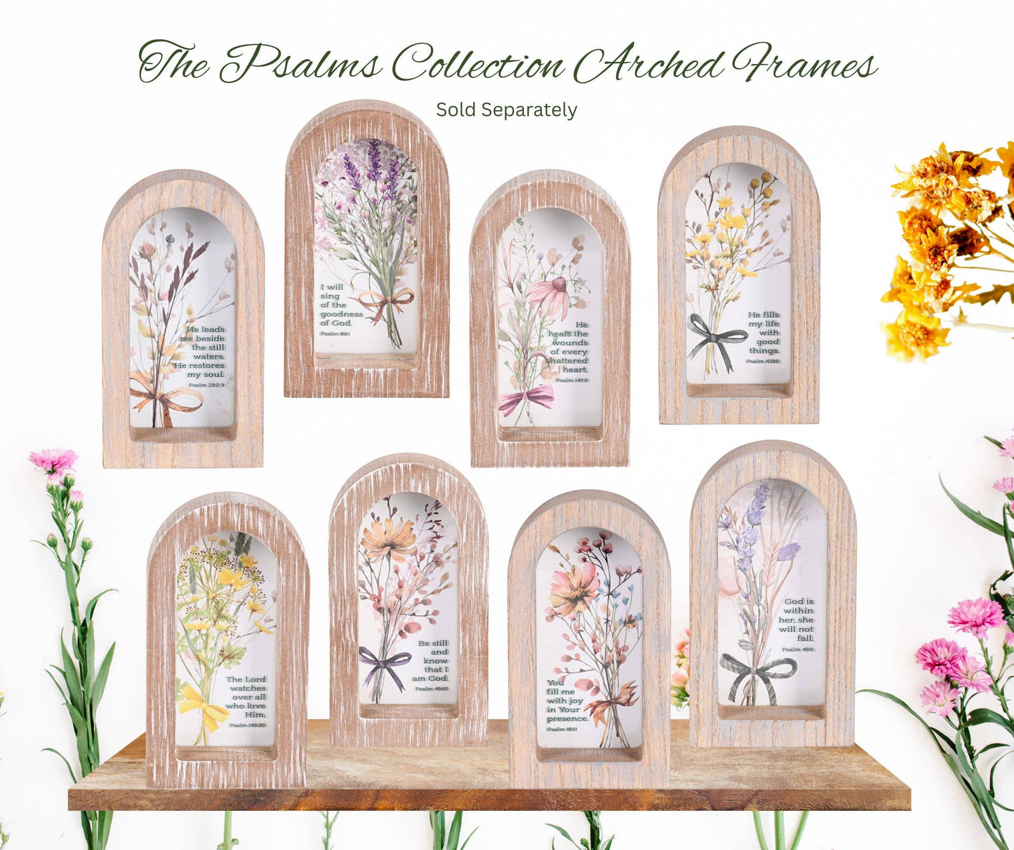 Framed Arch He Leads Me Beside The 5X8