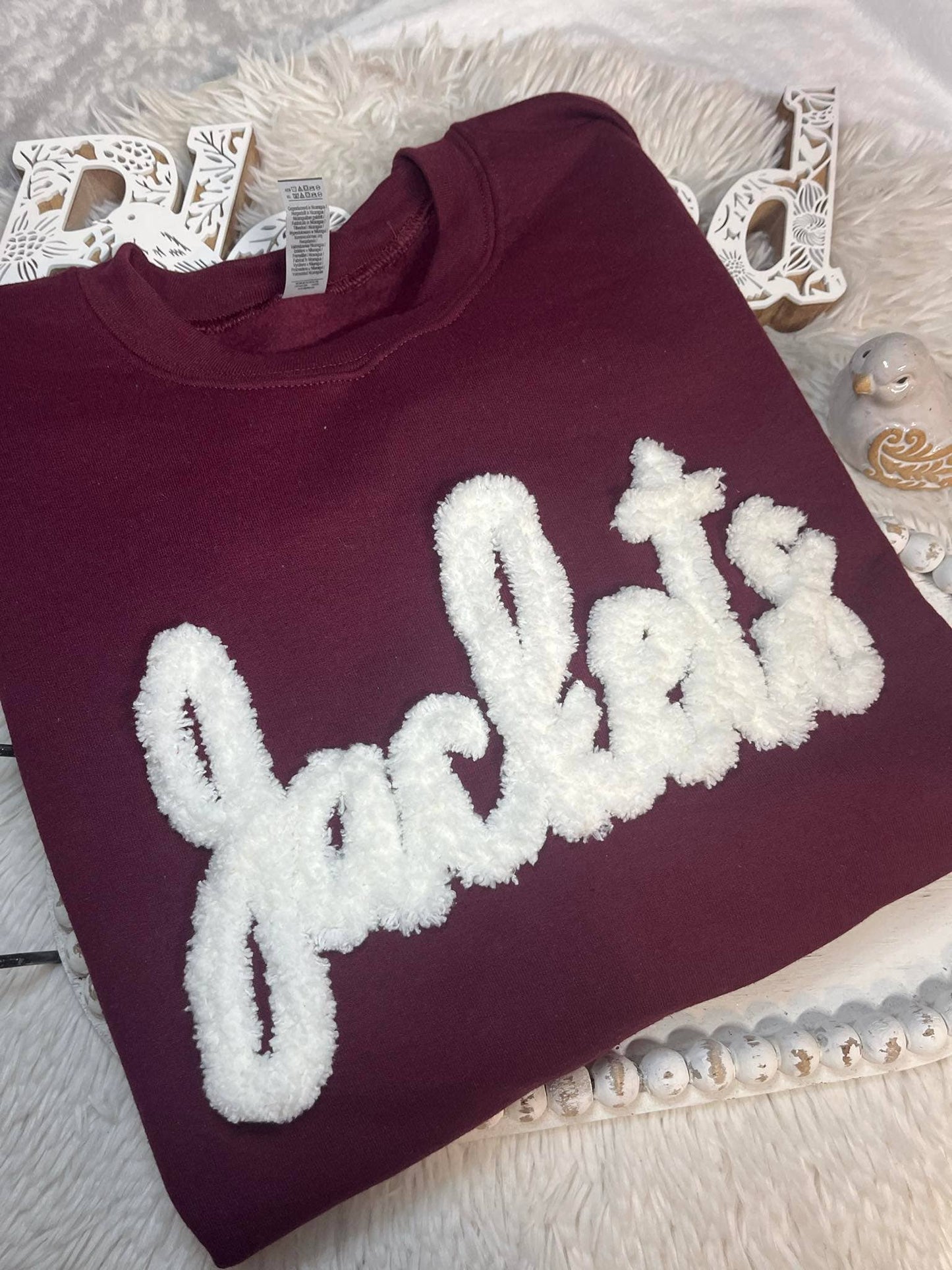 CUSTOM Team Sweatshirt with Chunky Chenille Yarn