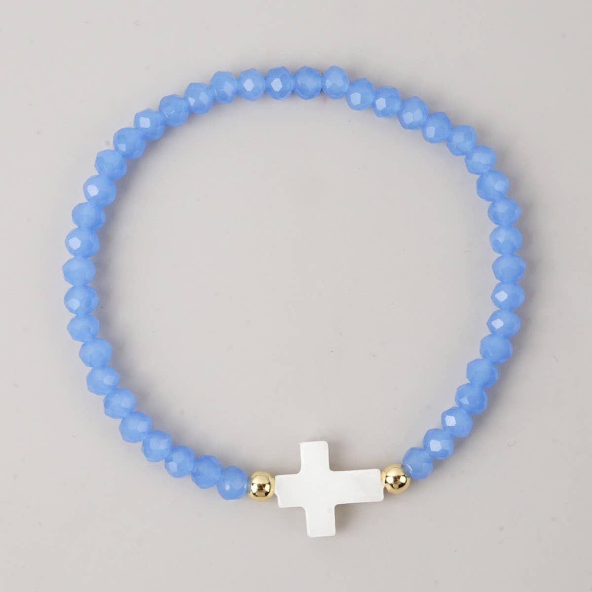 Colored Bead Cross Bracelet