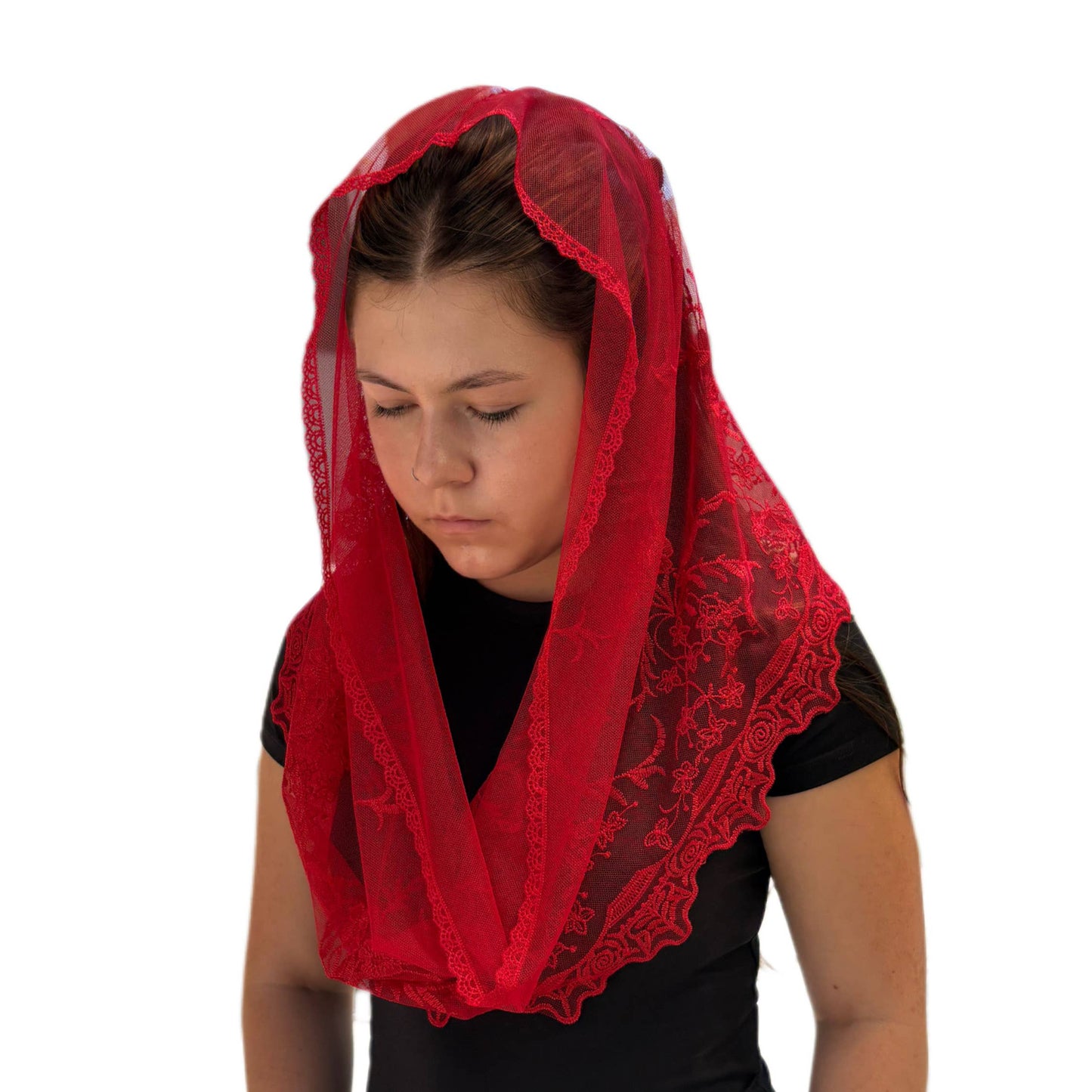 St. Veronica Infinity Veil - RED