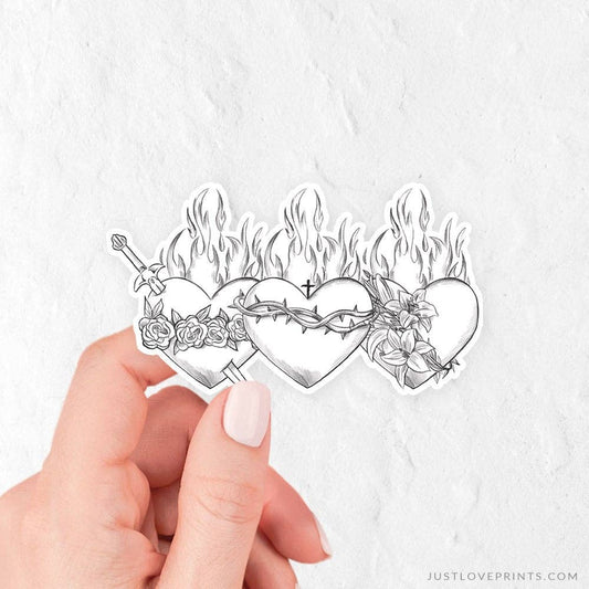 Holy Family Hearts Vinyl Sticker