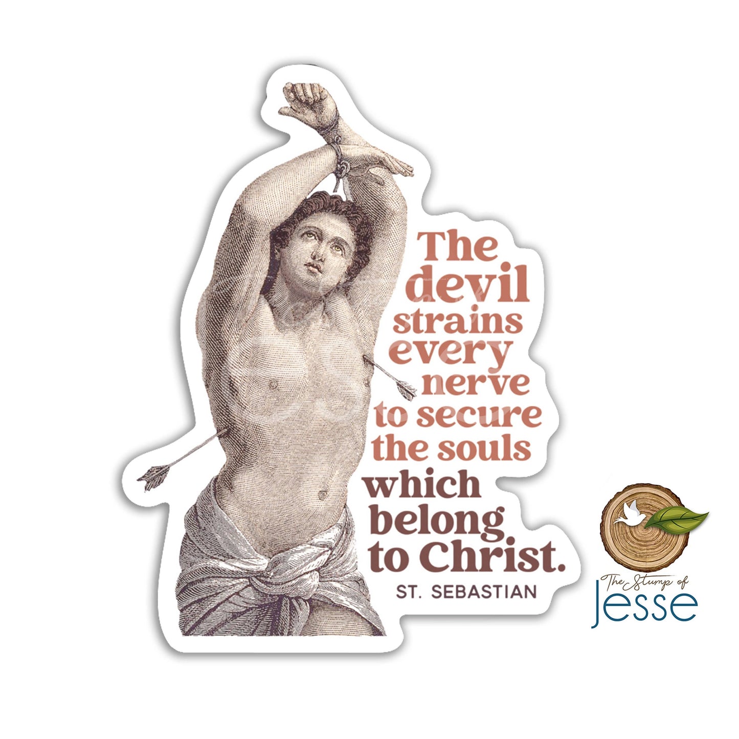 St. Sebastian Waterproof Catholic Sticker