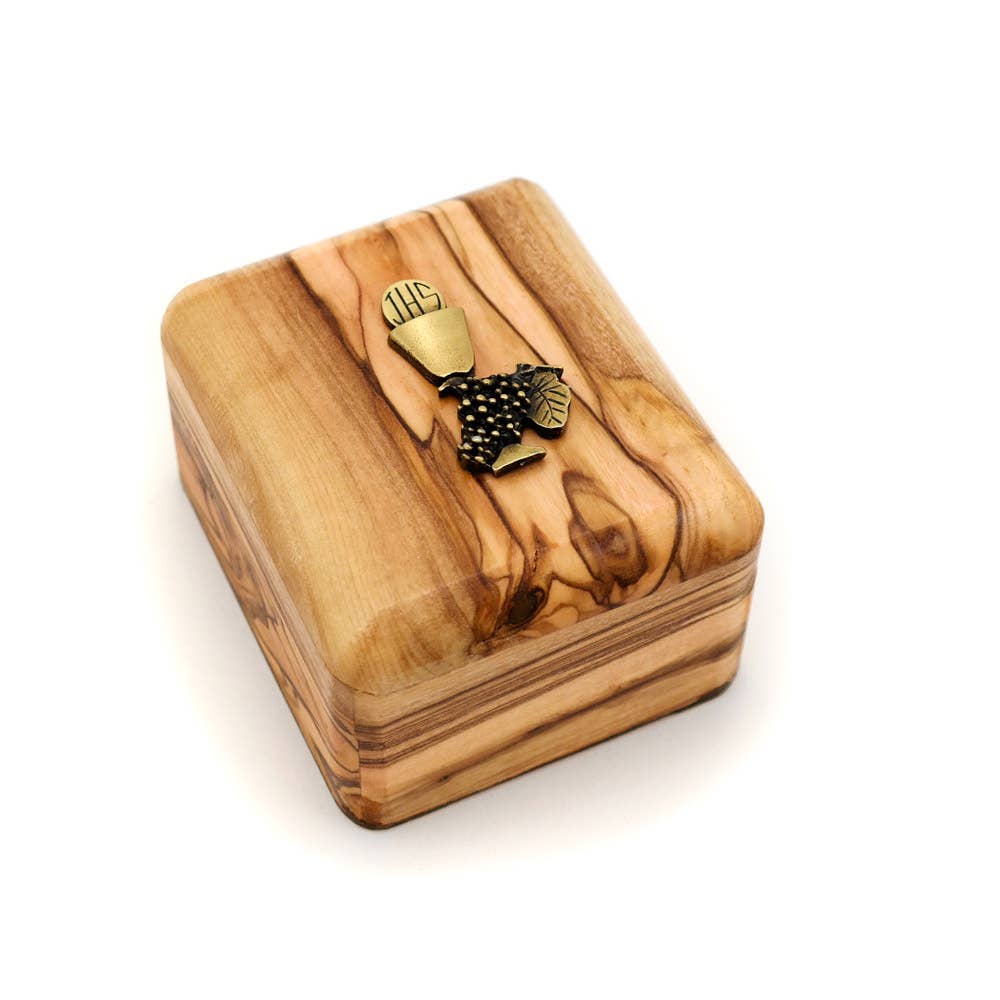 Olive Wood First Communion Rosary Box