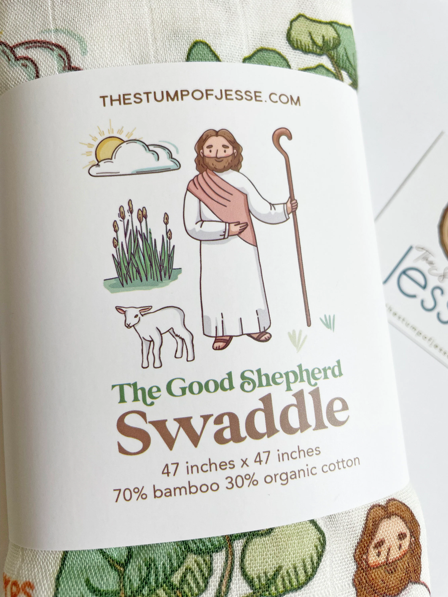 The Good Shepherd Muslin Deluxe Swaddle