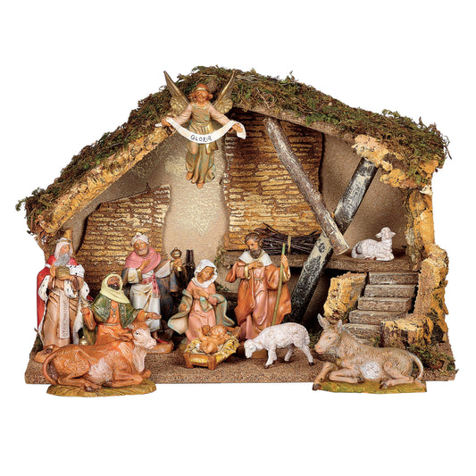 Fontanini 11-Piece Nativity Set/ Italian Stable – 5" Scale