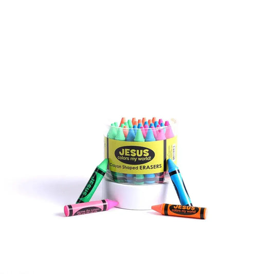 Eraser Jesus Colors My World - Pack of 36