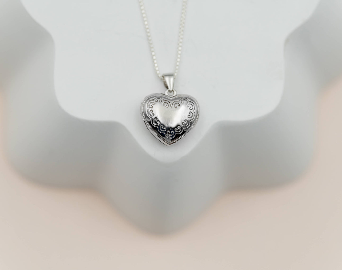 Sterling Silver Girls Heart Locket Necklace