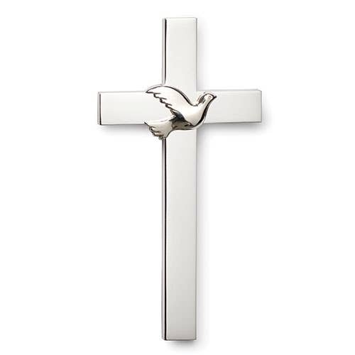 Silver Confirmation Cross with Dove