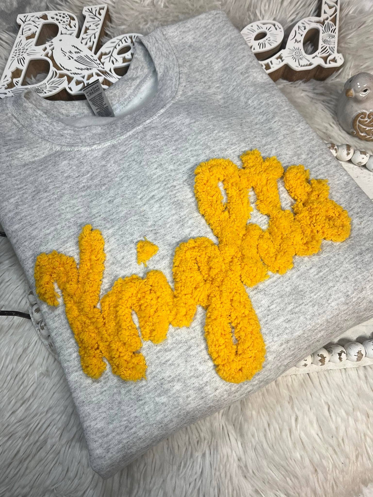 CUSTOM Team Sweatshirt with Chunky Chenille Yarn