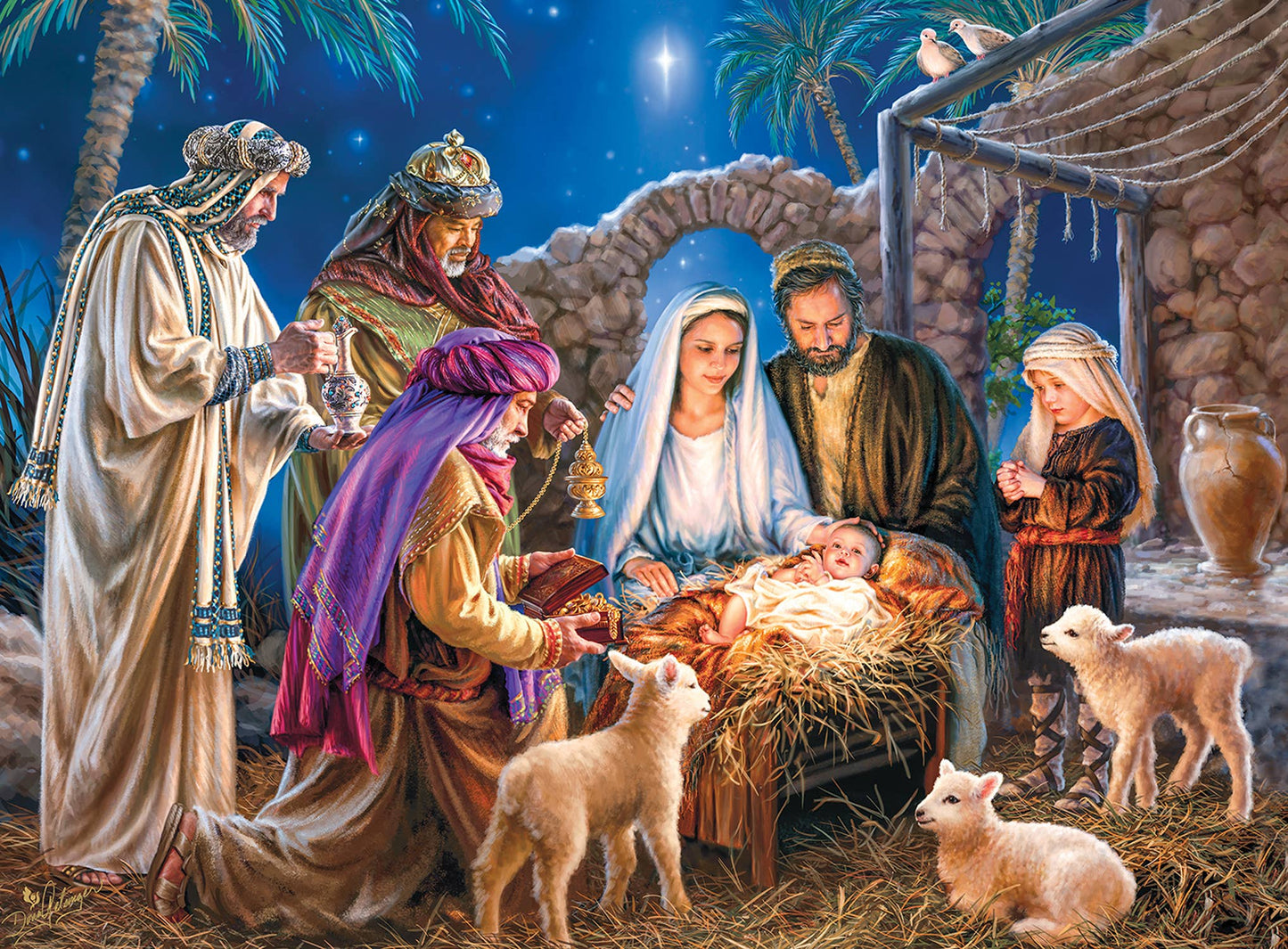 Christ is Born 100 Piece Holiday Glitter Puzzle