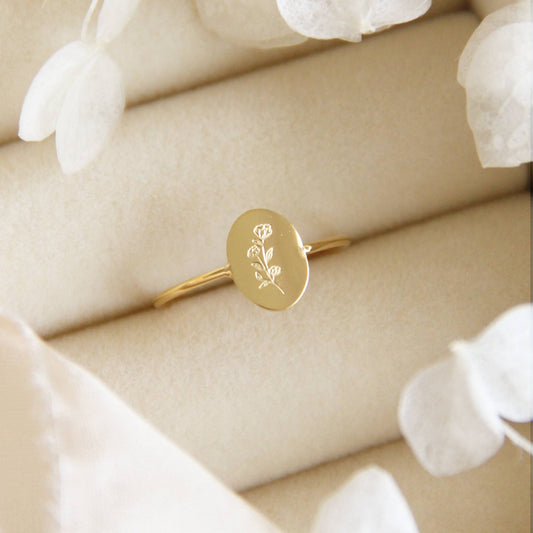 Isaiah 40:8 Oval Flower Ring