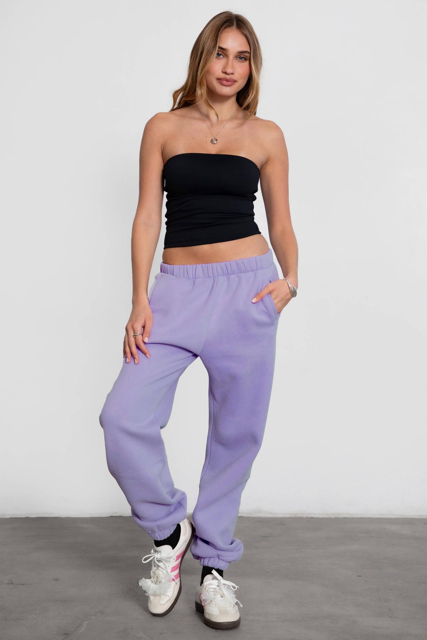 DOVE  Plush Fleece Lounge High Waist Sweatpants With Pockets