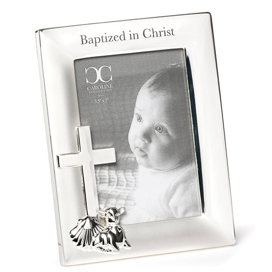 6.75"H Silver Baptism Frame with Shell