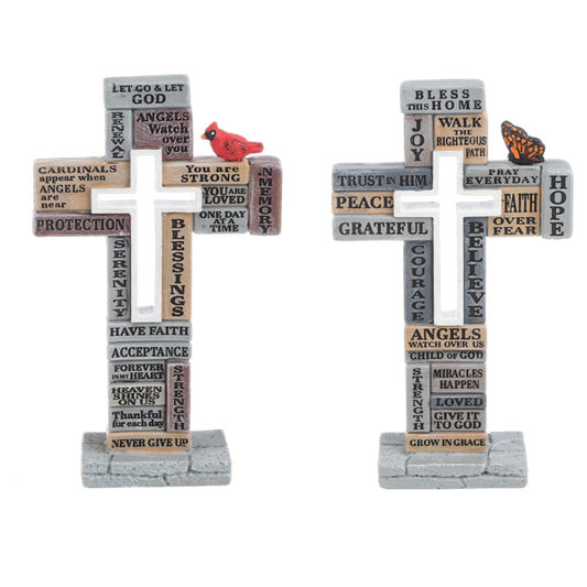 Words of Faith - Collage Cross Figurine