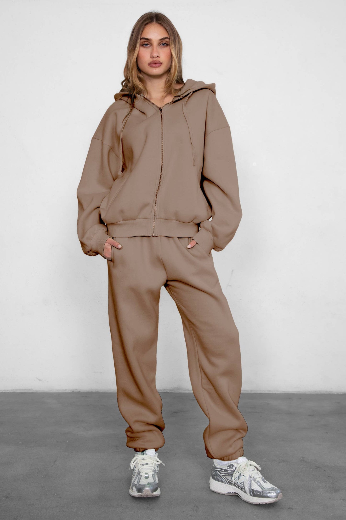 DOVE  Plush Fleece Lounge High Waist Sweatpants With Pockets