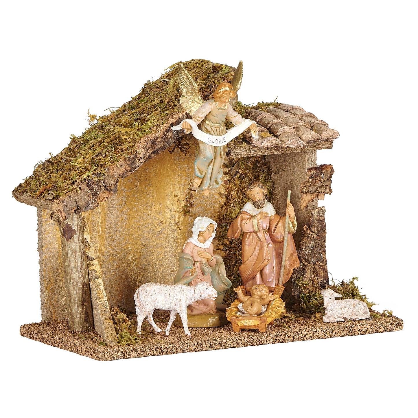Fontanini 6 figure Nativity Set w/ Italian Stable - 5" Scale