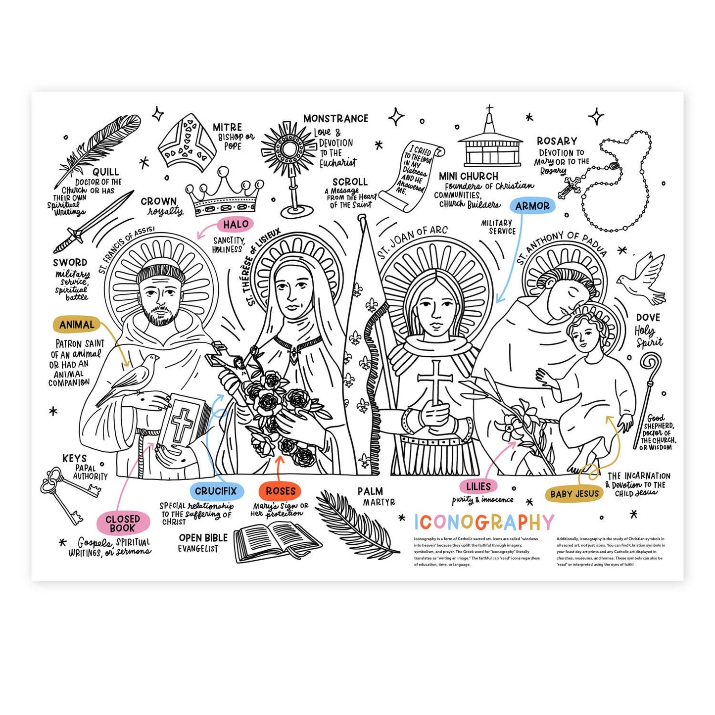 Iconography Jumbo Activity Sheet -Pack of 3