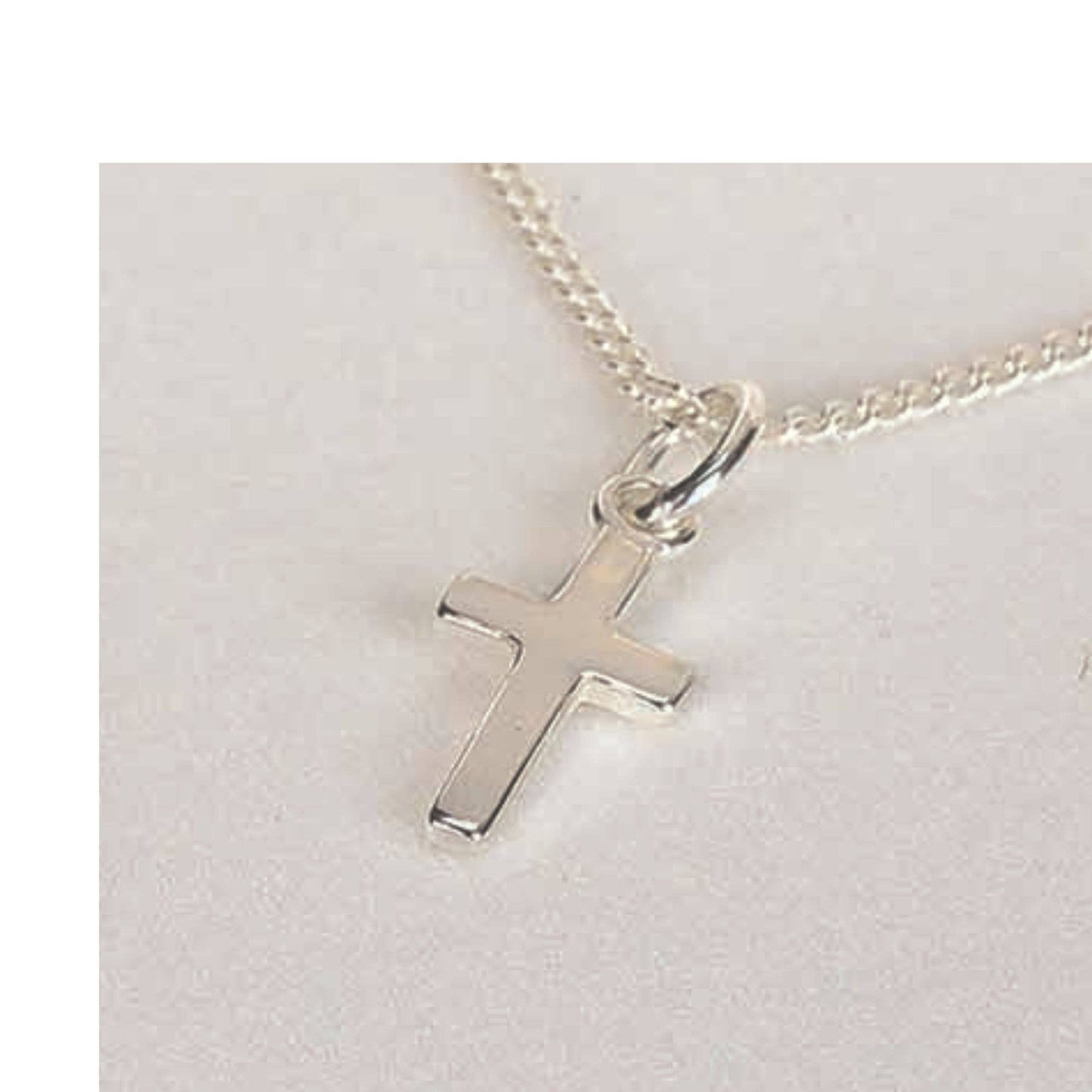 Silver Plated Dainty Cross Necklace 13" Chain