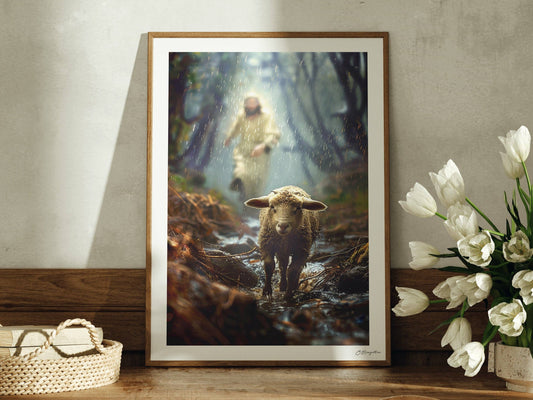 Shepherd in the Storm Fine Art Print