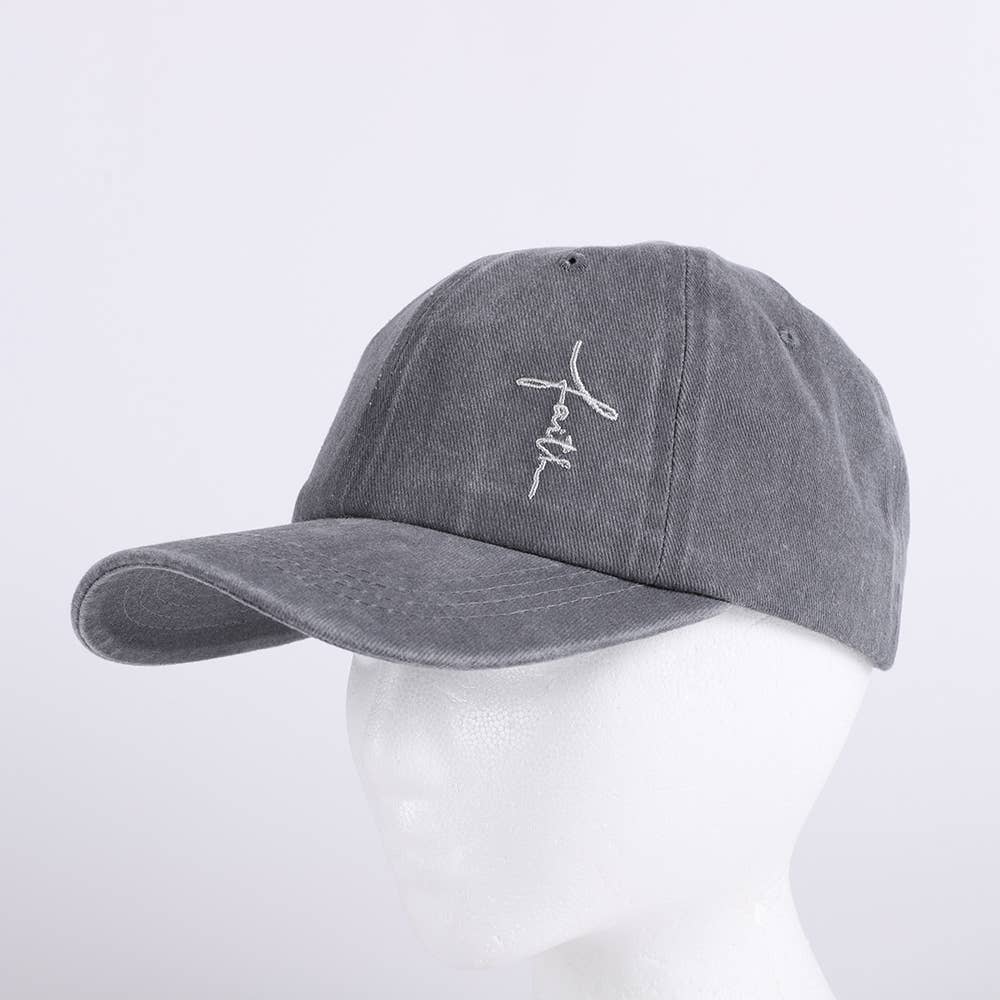 Hat - "Faith" Grey