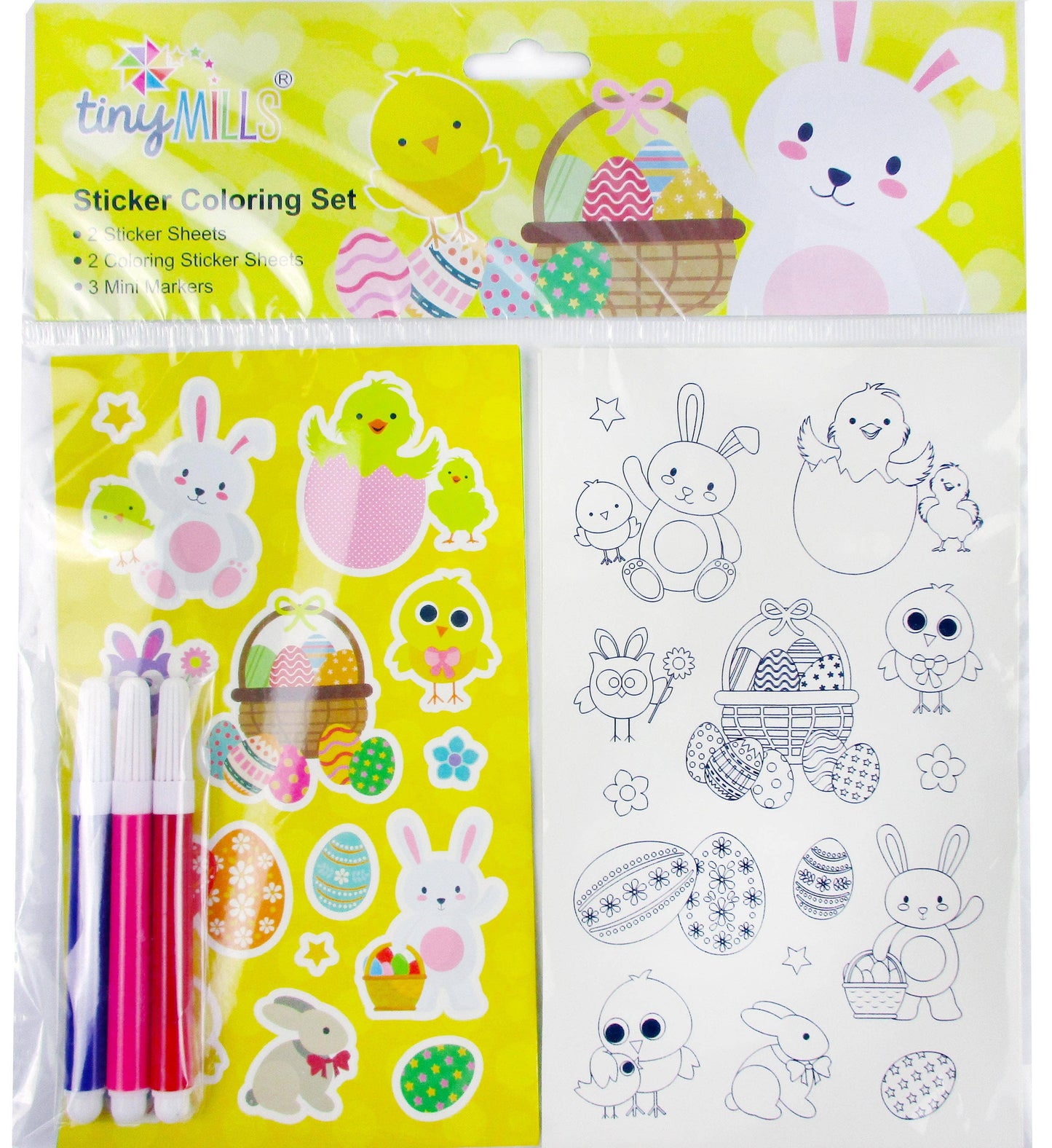 Easter Color-in Sticker Set with Markers, 12 Pack