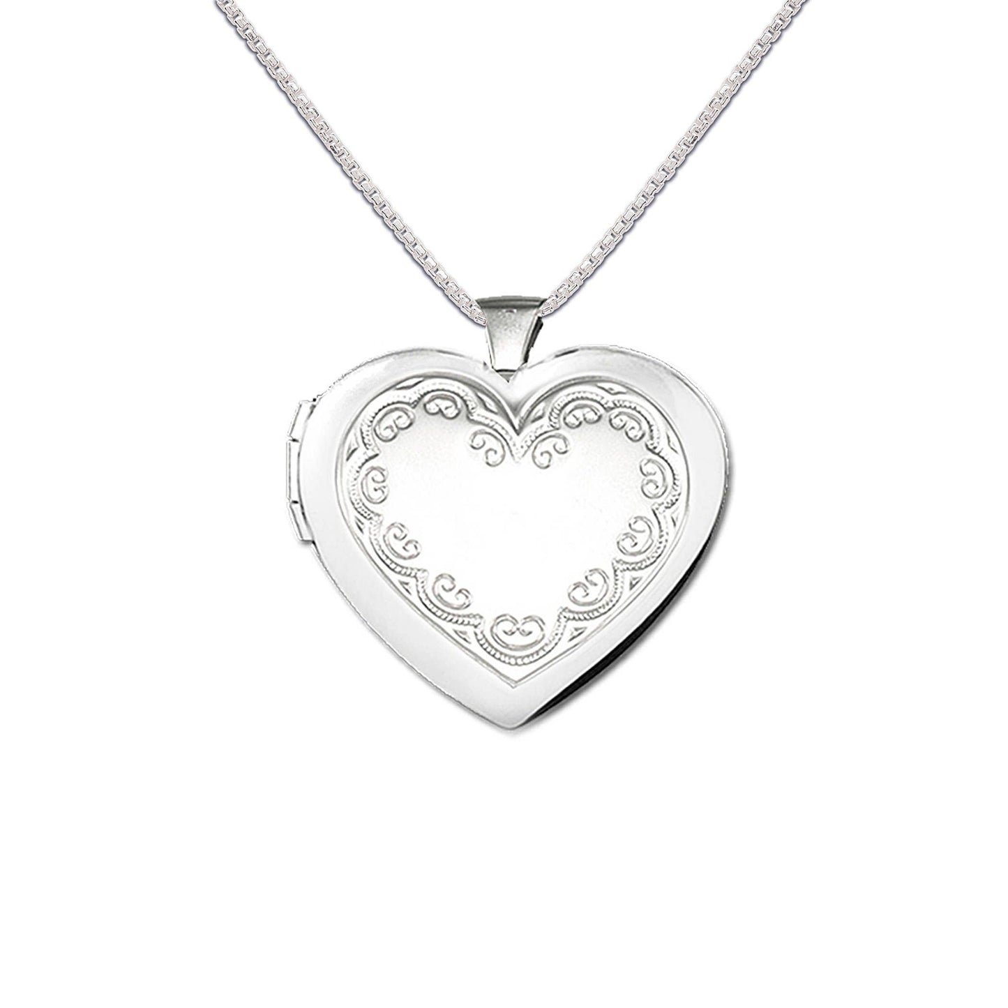 Sterling Silver Girls Heart Locket Necklace