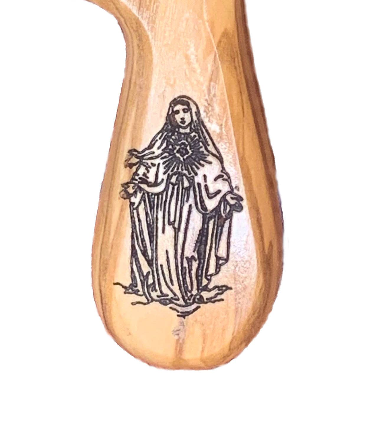 Virgin Mary - Engraved Holding Cross