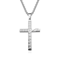 I Can Do All Things Through Christ Flag Cross, 24" chain