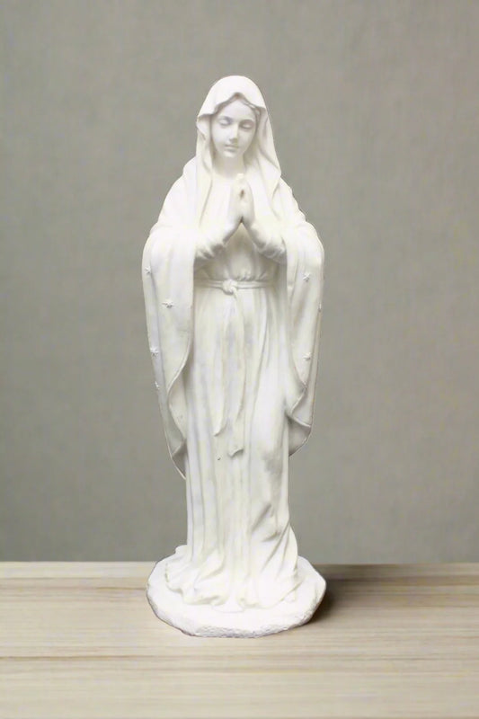 Adoring Virgin Statue in white 8"