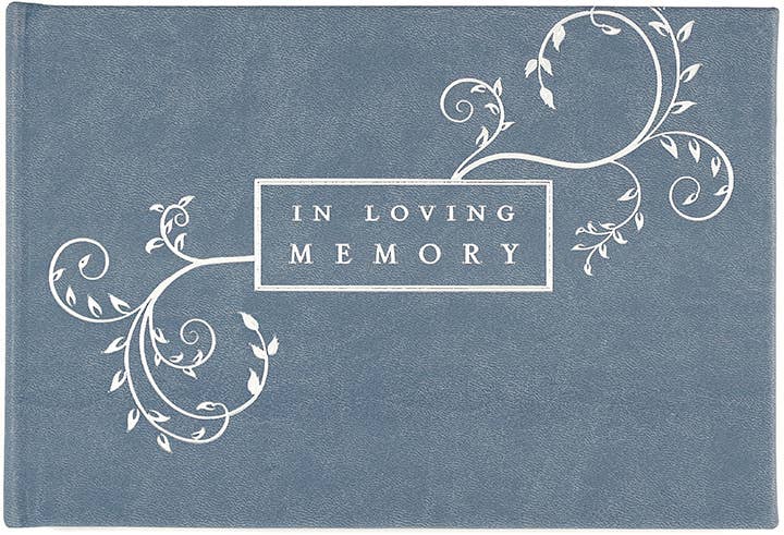 In Loving Memory Funeral Guest Book - Blue