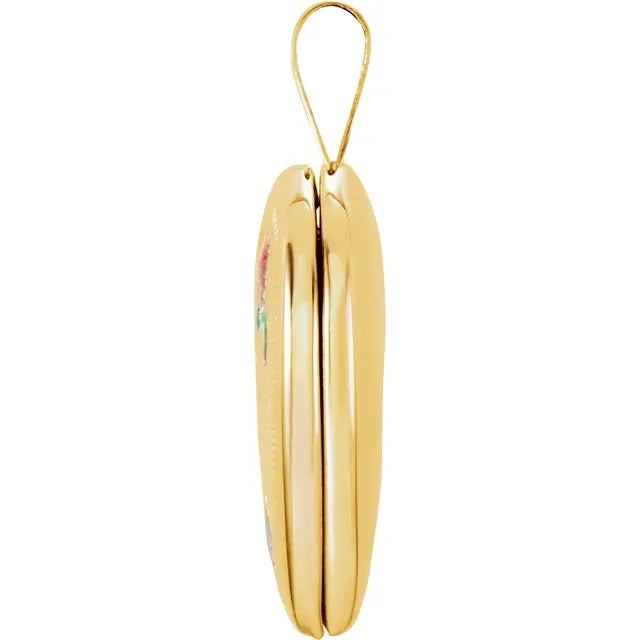 14K Gold Plated Tri-Color Locket with Chain Options