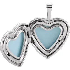 Sterling Silver Heart Locket with Chain Options