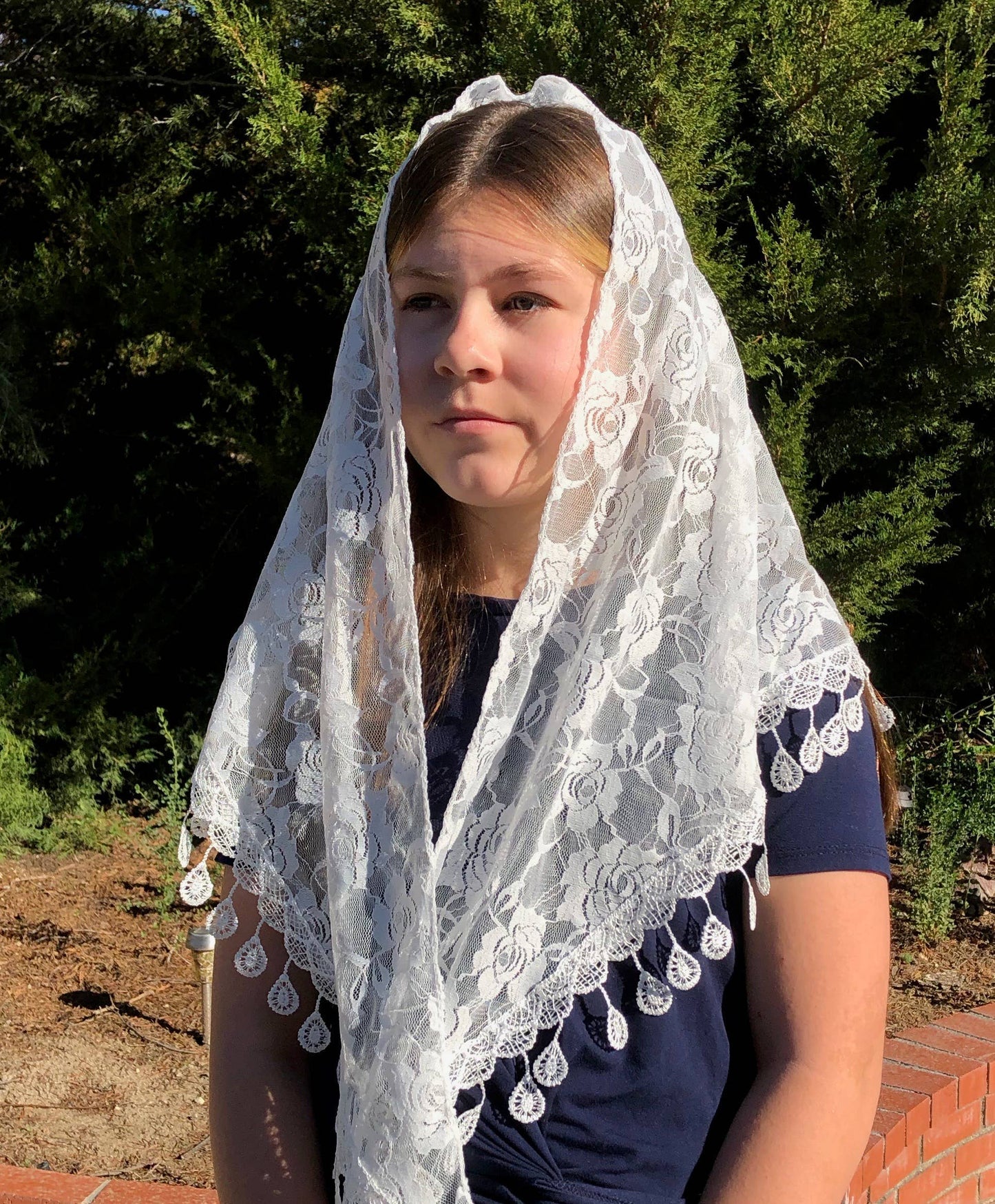 St. Claire of Assisi Veil  -WHITE    (60" x 20")